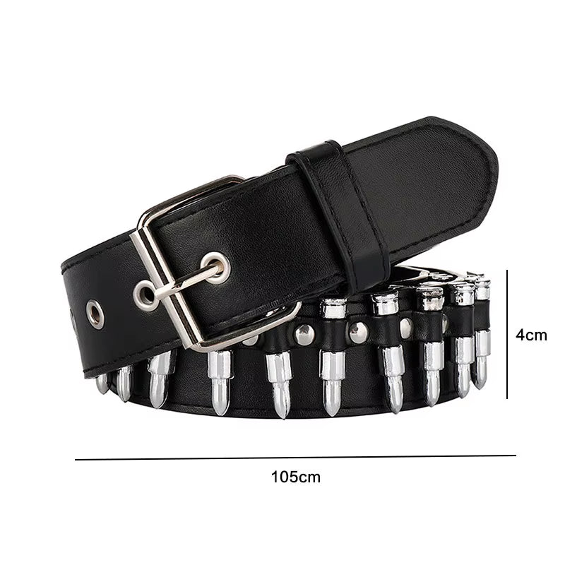 "Bullet Kiss" Unisex Faux Leather Belt