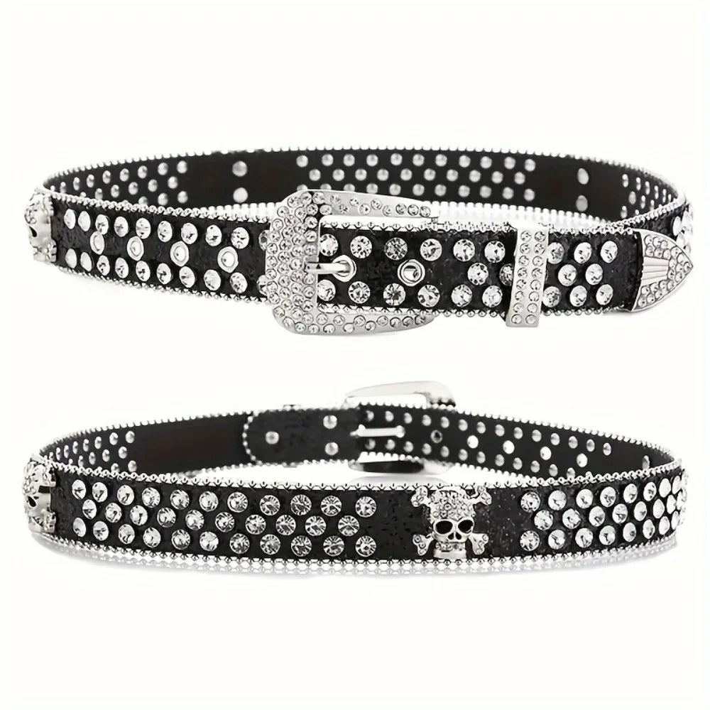 Bejeweled - Rhinestone Studded Leather Belt