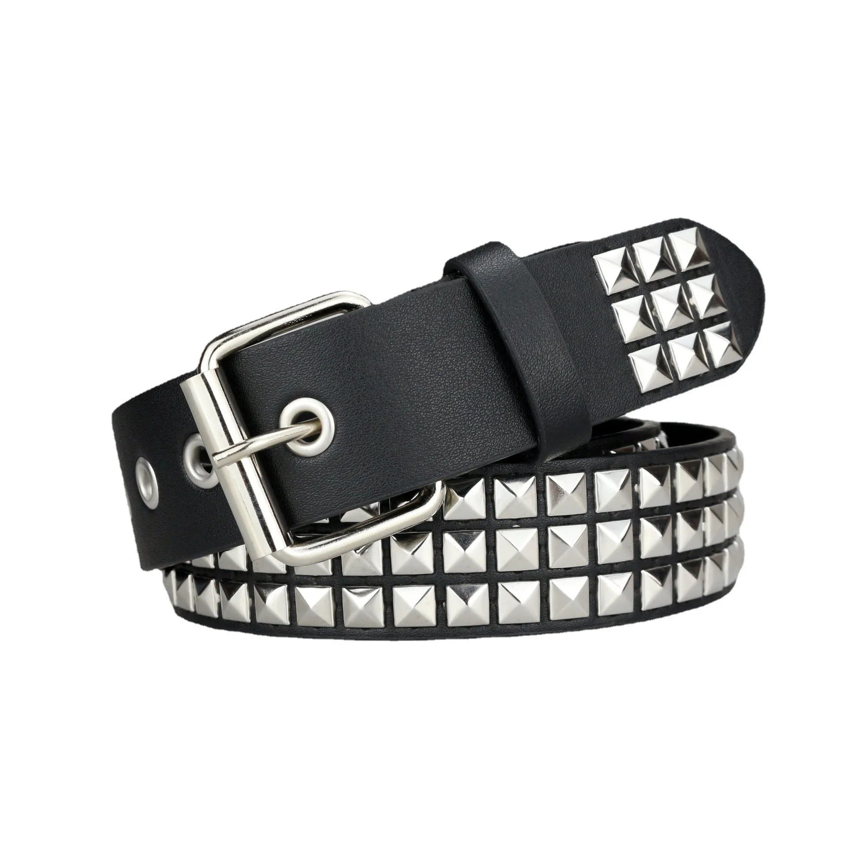 "Heavy Metal" Metal-Studded Leather Belt