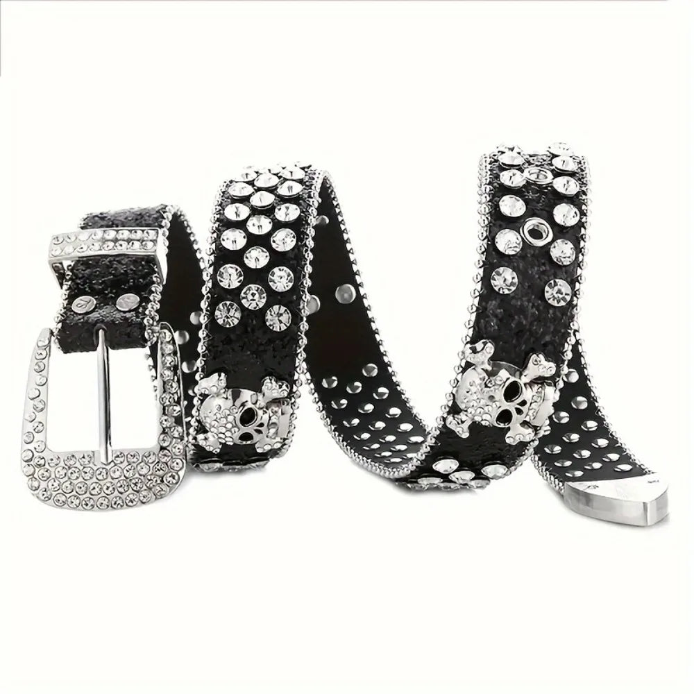 Bejeweled - Rhinestone Studded Leather Belt