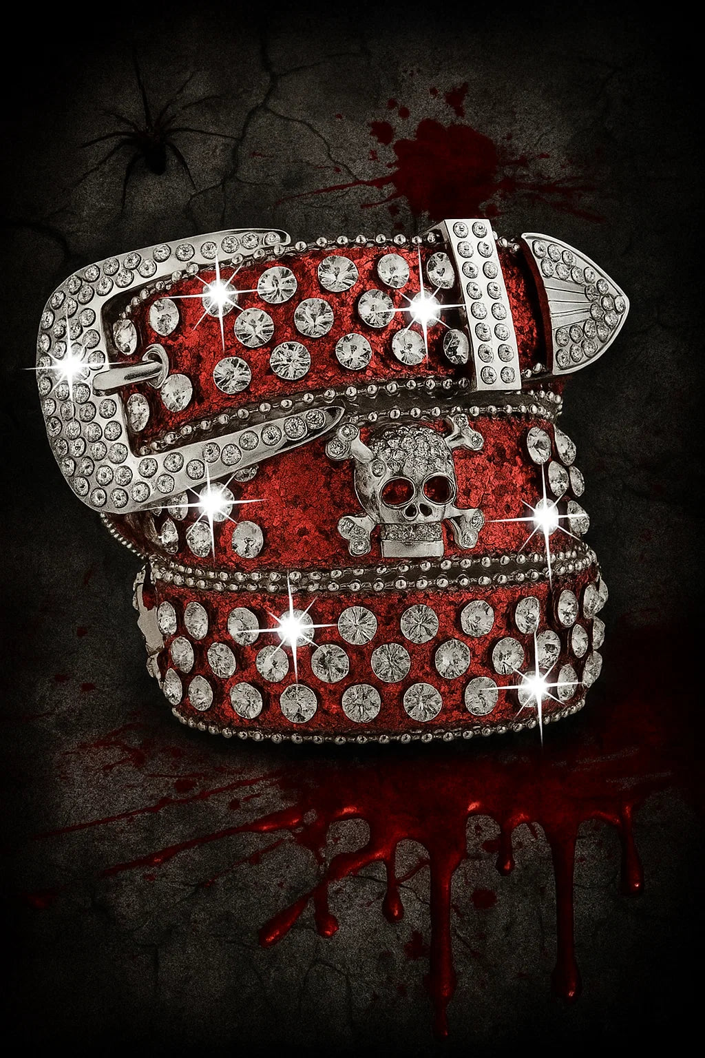 Bejeweled - Rhinestone Studded Leather Belt