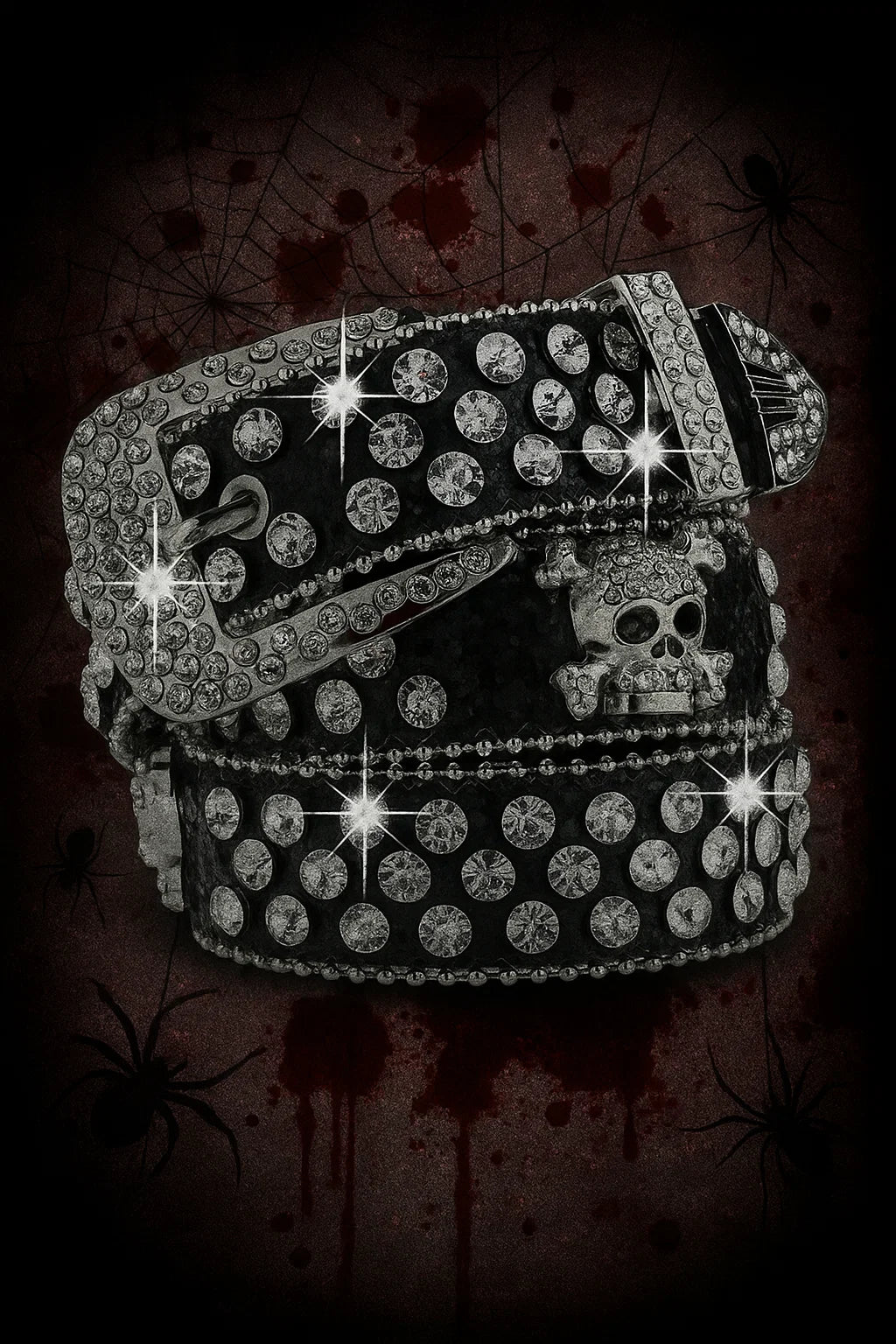 Bejeweled - Rhinestone Studded Leather Belt