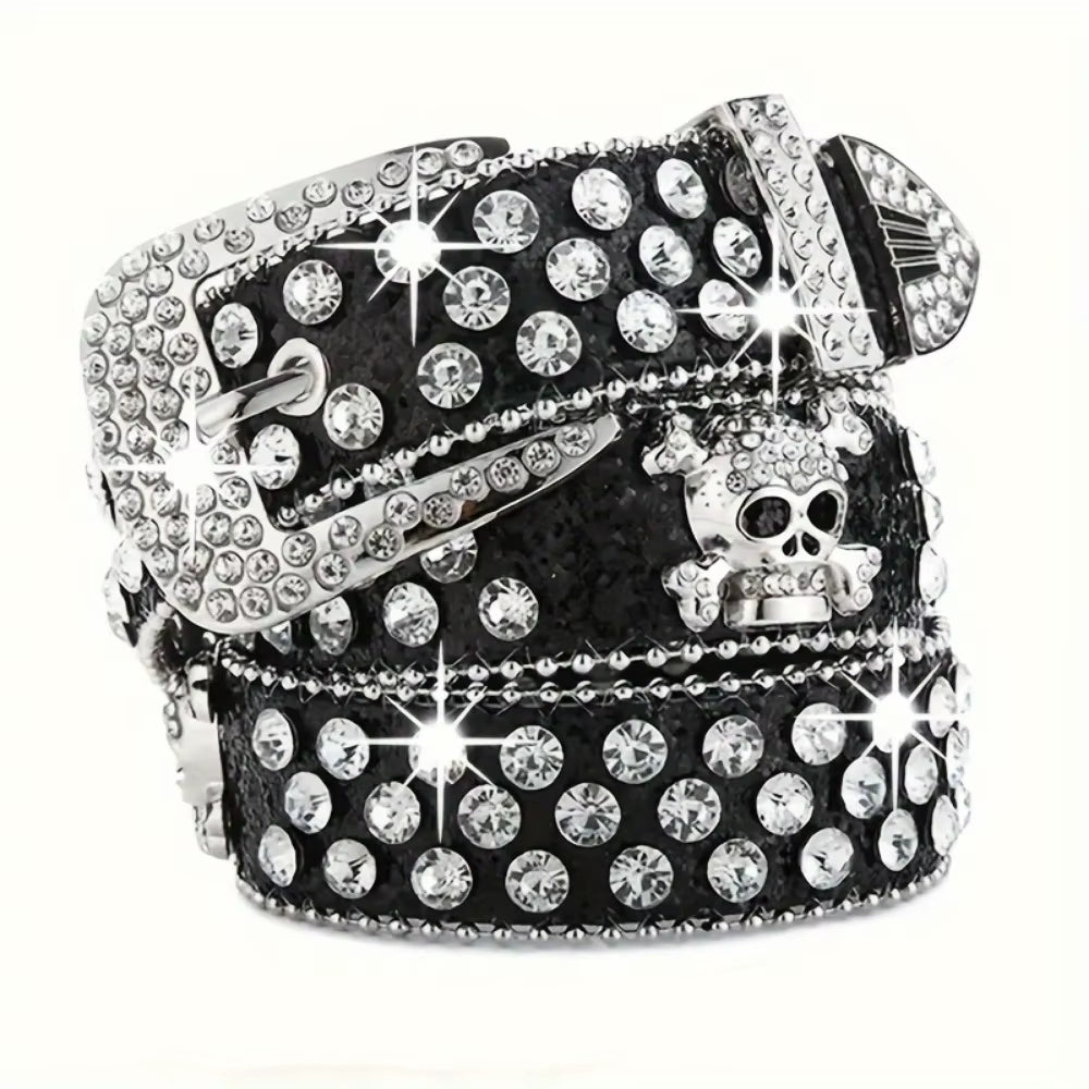 Bejeweled - Rhinestone Studded Leather Belt